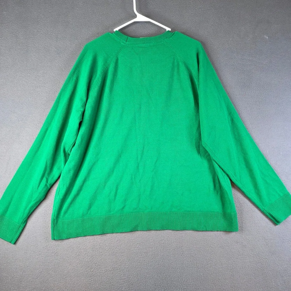 Disney Mickey Mouse Donald Duck Sweater Mens Large Green Christmas Graphic Knit